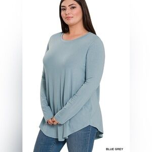 New! Plus Size Women's Blue/Grey Long Sleeve Top
Sizes 1X 2X 3X